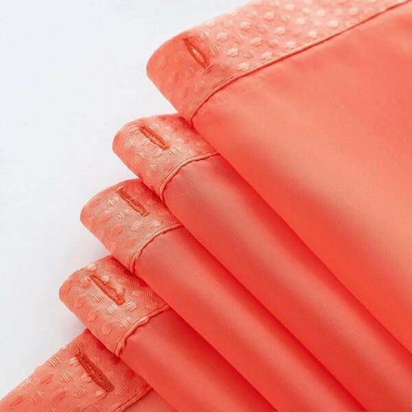 Homeroots 72 x 70 x 1 in. Coral Sheer & Grid Shower Curtain & Liner Set 399759